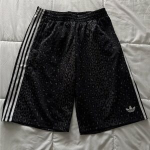 Adidas Black Leopard Print Men's Shorts